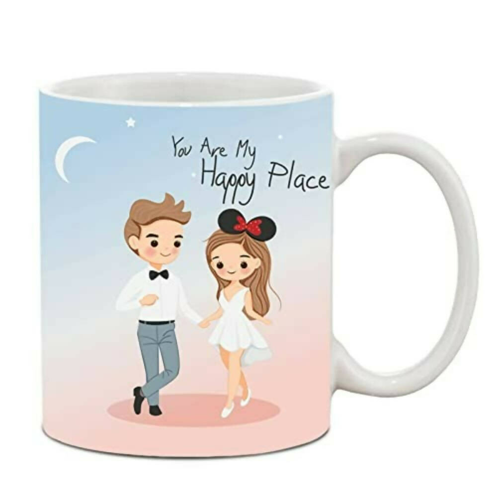 The Purple Tree Polyester Valentines Day Gift Set Of Cushion And Mug | Grocsy