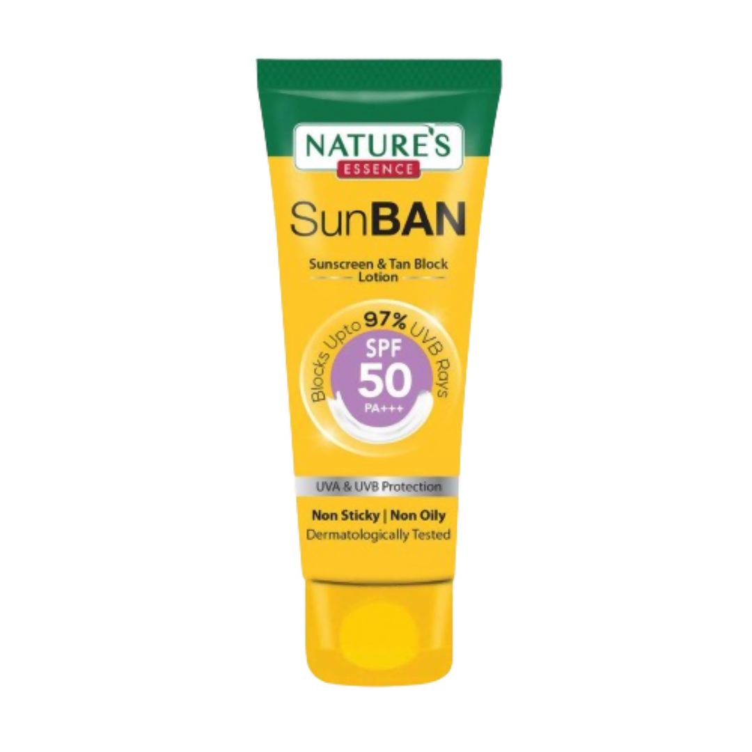 Nature's Essence Sunban Sunscreen & Tan Block Lotion SPF 50 | Grocsy