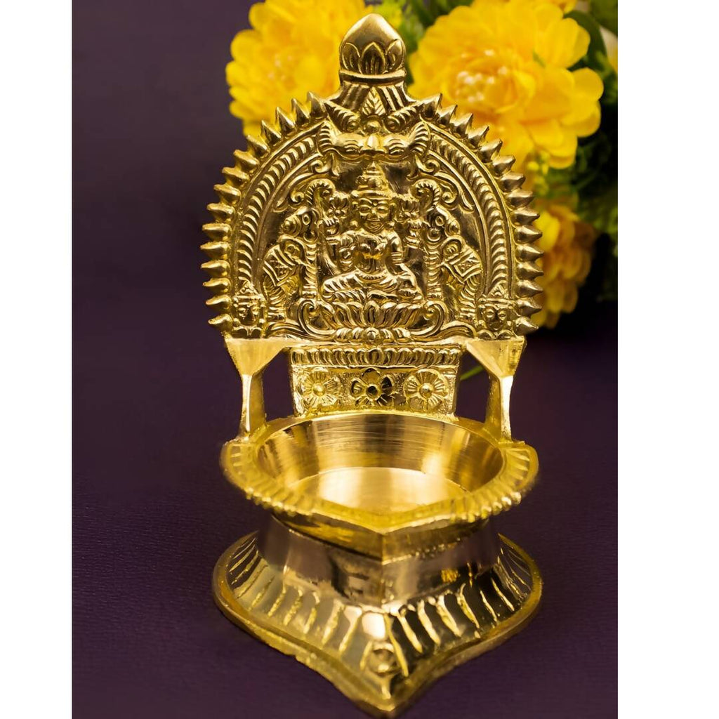 Spillbox Gold-Toned Brass Kamachi Diya Pooja Essential | Grocsy