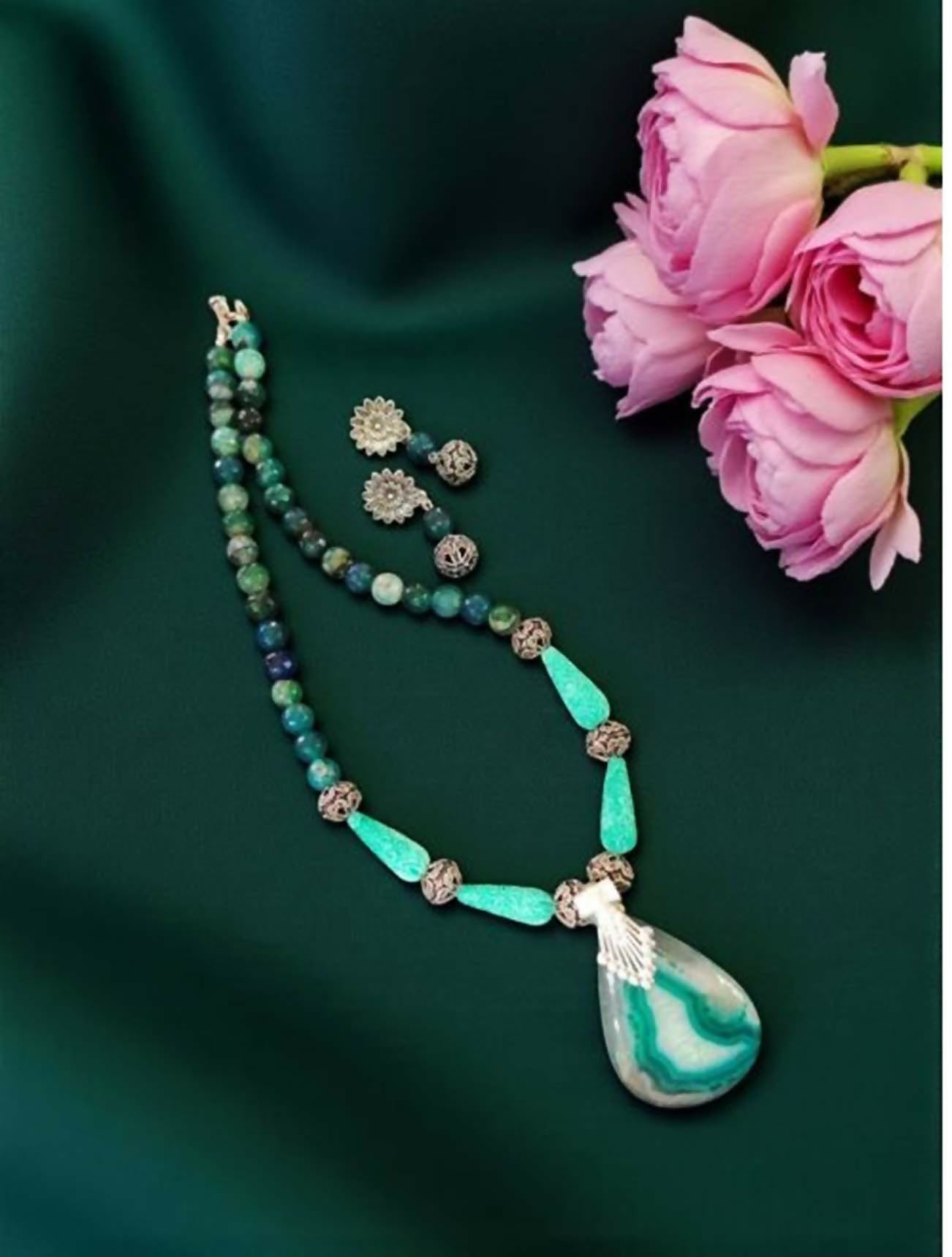 Joban Fashion Women Multi Lace Agate Pendant | Grocsy