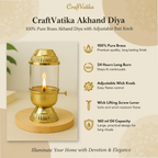 CraftVatika Pure Brass Akhand Diya | Grocsy