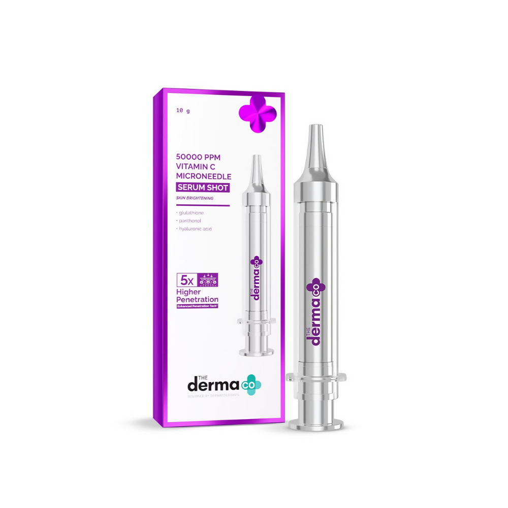 The Derma Co 50000 PPM Vitamin C Microneedle Face Serum Shot for Bright & Glowing Skin | Grocsy