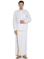 Ramraj Cotton Linen Mens Full Sleeve White Shirt Plus Size - RR Linen | Grocsy