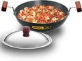 Hawkins Futura Hard Anodised Kadhai 22 cm Diameter with Lid 1.5 L (AK15S) | Grocsy