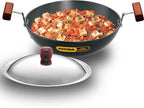 Hawkins Futura Hard Anodised Kadhai 22 cm Diameter with Lid 1.5 L (AK15S) | Grocsy