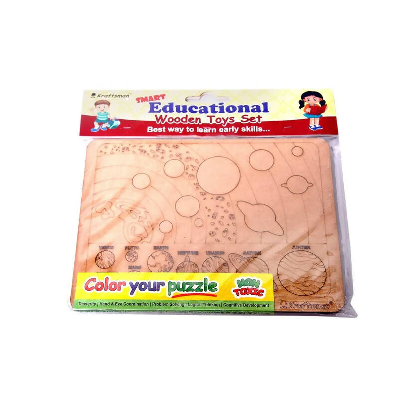 Kraftsman Solar System Learning Puzzle Board | Color Kit included | Grocsy