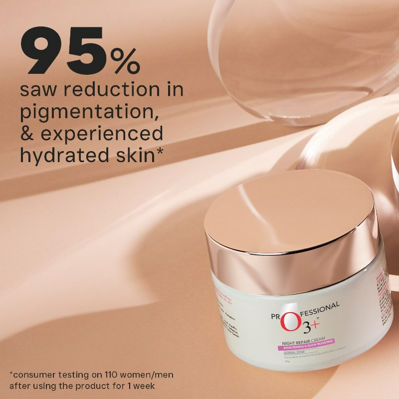 Professional O3+ Night Repair Cream Moisturiser For Brightening & Glow Boosting | Grocsy
