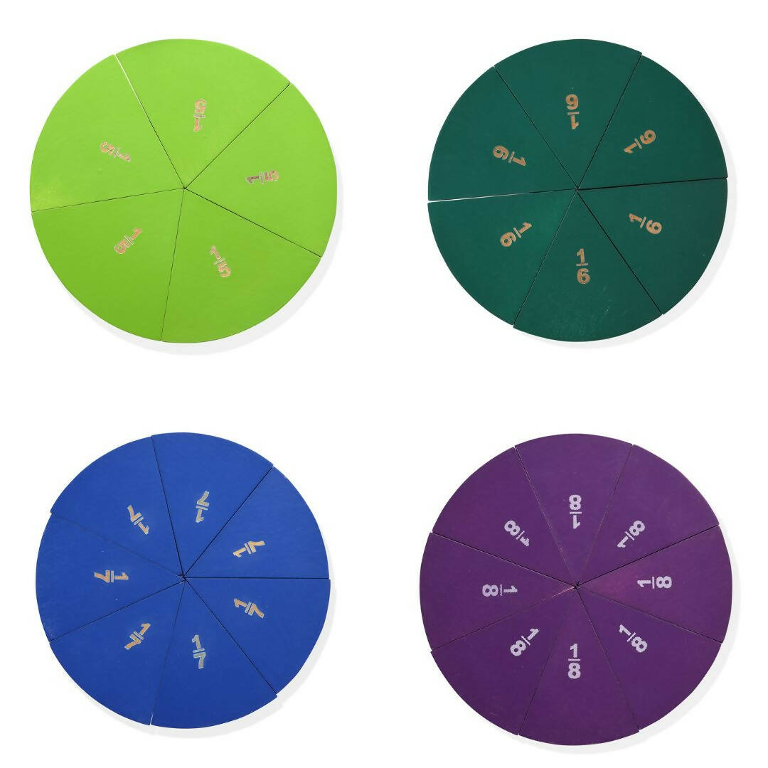 Nesta Toys Fraction Puzzle - Montessori Puzzle (57 Pcs) | Grocsy