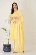 Joban Fashion Yellow Georgette Kurta Set | Grocsy