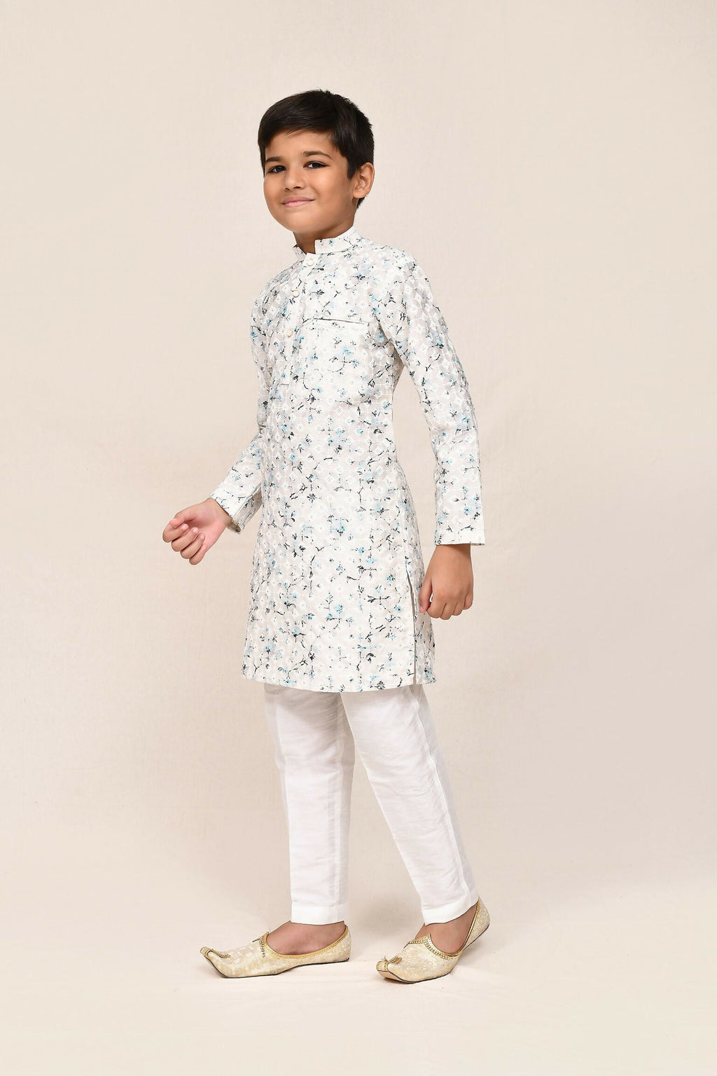 Joban Fashion Cotton Based Full Thread Work White Kurta With Straight Fit Pant | Grocsy