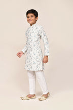 Joban Fashion Cotton Based Full Thread Work White Kurta With Straight Fit Pant | Grocsy