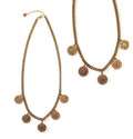 Bling Accessories Antique Brass Finish Brass Metal 5 Coins Charm Necklace | Grocsy
