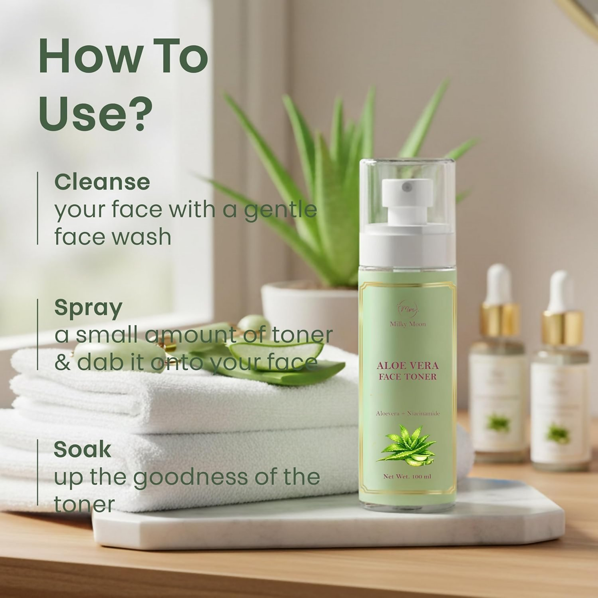 Milky Moon Aloe Vera Toner Instant Cooling & Hydrating Face Toner | Grocsy