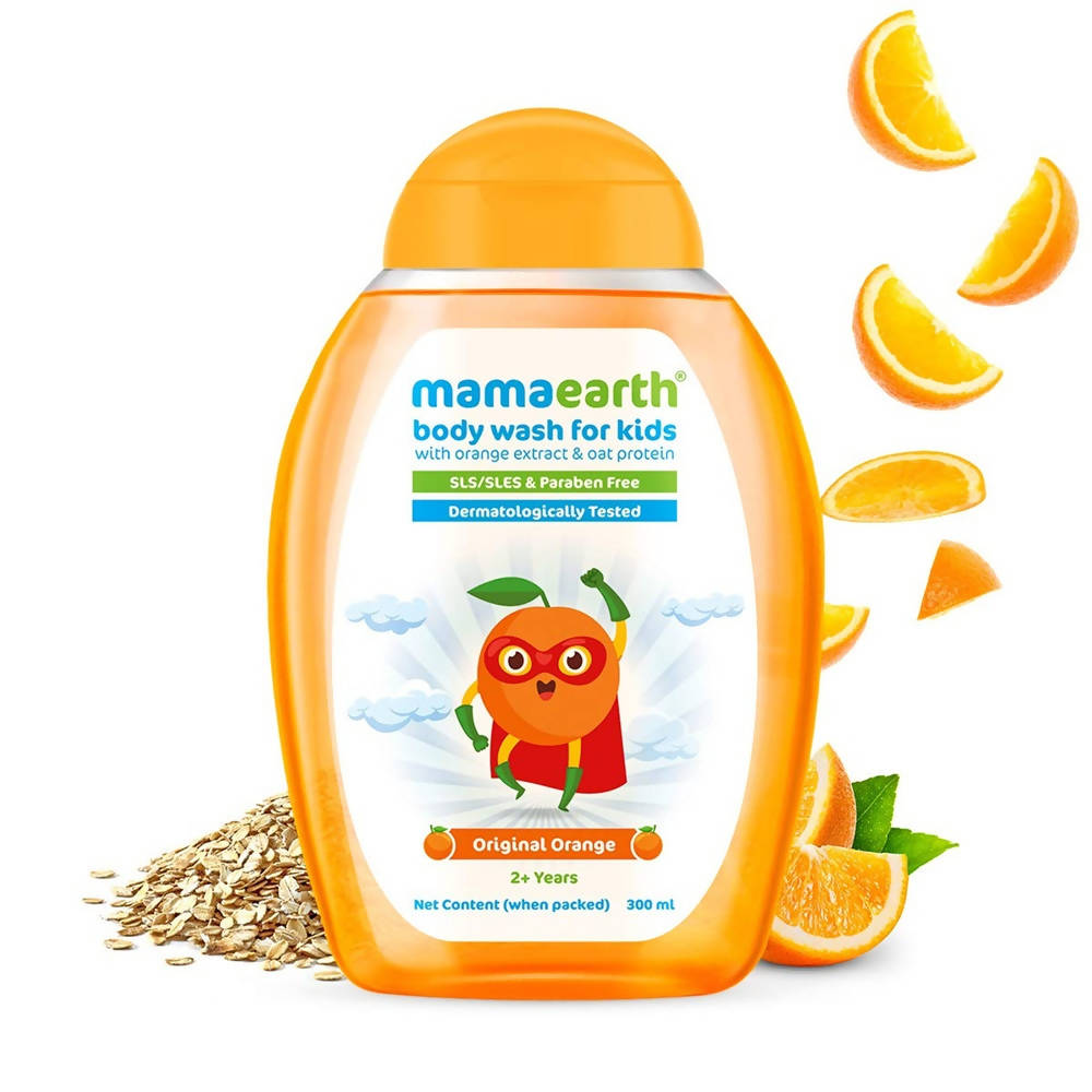 Mamaearth Original Orange Body Wash For Kids with Orange & Oat Protein - Limited Time Offer | Grocsy
