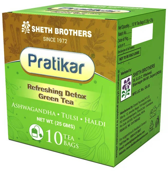 Sheth Brothers Pratikar Refreshing Detox Green Tea Bag | Grocsy