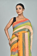 Exclusive Collection Beautiful Multi3 Pure Cotton Woven Handloom Saree With Running Blouse Piece | Grocsy