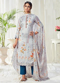 Vegaa Fashion Light Blue Cotton Digital Printed Swarwoski Work Salwar Suit | Grocsy