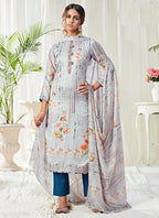 Vegaa Fashion Light Blue Cotton Digital Printed Swarwoski Work Salwar Suit | Grocsy