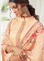 Vegaa Fashion Cream Cotton Digital Printed Swarwoski Work Salwar Suit | Grocsy