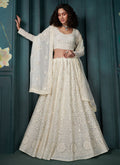 Vegaa Fashion Off White Georgette Embroidered Wedding Lehenga | Grocsy