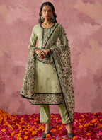 Vegaa Fashion Beige Georgette Embroidered Salwar Suit | Grocsy