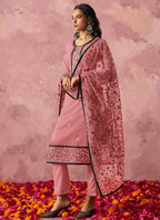 Vegaa Fashion Light Pink Georgette Embroidered Salwar Suit | Grocsy