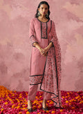 Vegaa Fashion Light Pink Georgette Embroidered Salwar Suit | Grocsy
