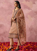 Vegaa Fashion Light Orange Georgette Embroidered Salwar Suit | Grocsy