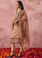 Vegaa Fashion Light Orange Georgette Embroidered Salwar Suit | Grocsy