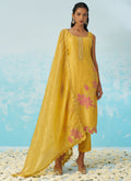 Vegaa Fashion Yellow Silk Embroidered Designer Salwar Suit | Grocsy