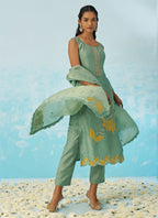 Vegaa Fashion Light Green Silk Embroidered Designer Salwar Suit | Grocsy
