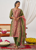 Vegaa Fashion Peach Organza Embroidered Party Wear Suit | Grocsy