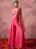 Vegaa Fashion Pink Georgette Handwork Western Wear Suit | Grocsy