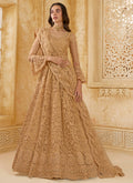 Vegaa Fashion Beige Net Thread Work Wedding Lehenga | Grocsy