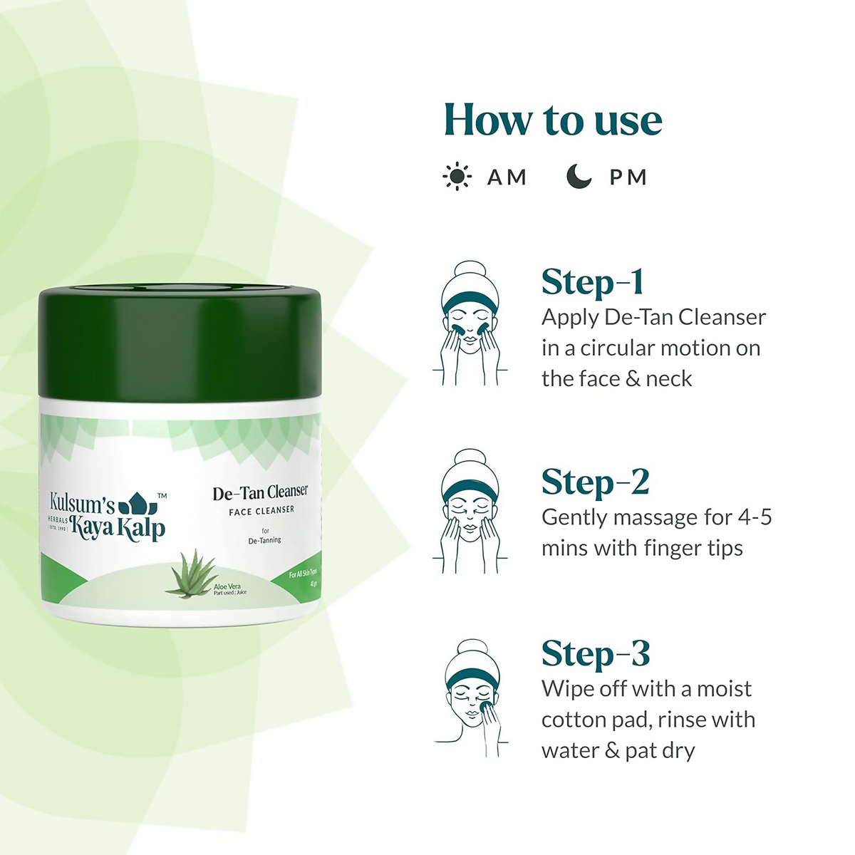 Kulsum's Kaya Kalp De-Tan Cleanser With Aloe Vera & Almond | Grocsy