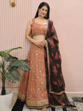 Tulsi Art Alluring Pink Georgette Sequins Event Wear Lehenga Choli | Grocsy