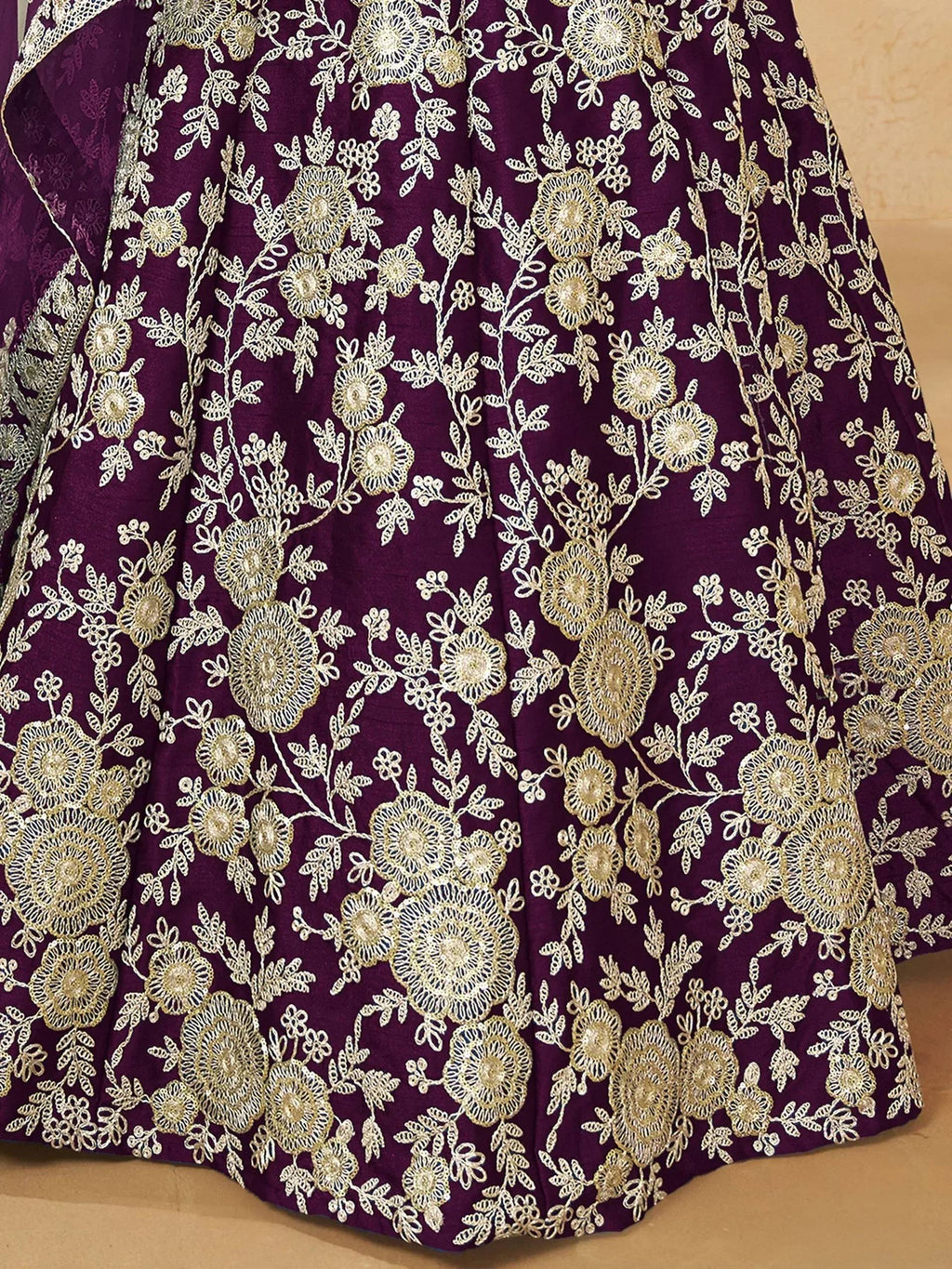 Tulsi Art Alluring Purple Silk Wedding Wear Lehenga Choli With Dupatta | Grocsy