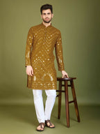 Vastranavya Yellow Exclusive Festival Wear Pure Viscose Rayon Embroidered Sequence Work Kurta | Grocsy