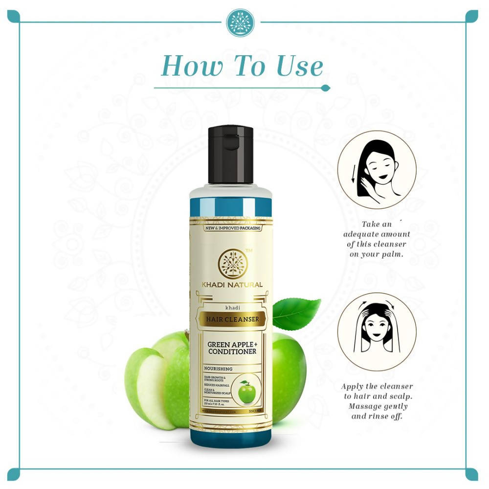 Khadi Natural Green Apple + Conditioner Hair Cleanser | Grocsy
