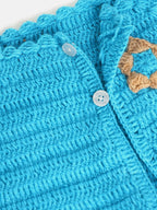 ChutPut Hand knitted BlueBerry Wool Dress For Baby Girls - Blue | Grocsy