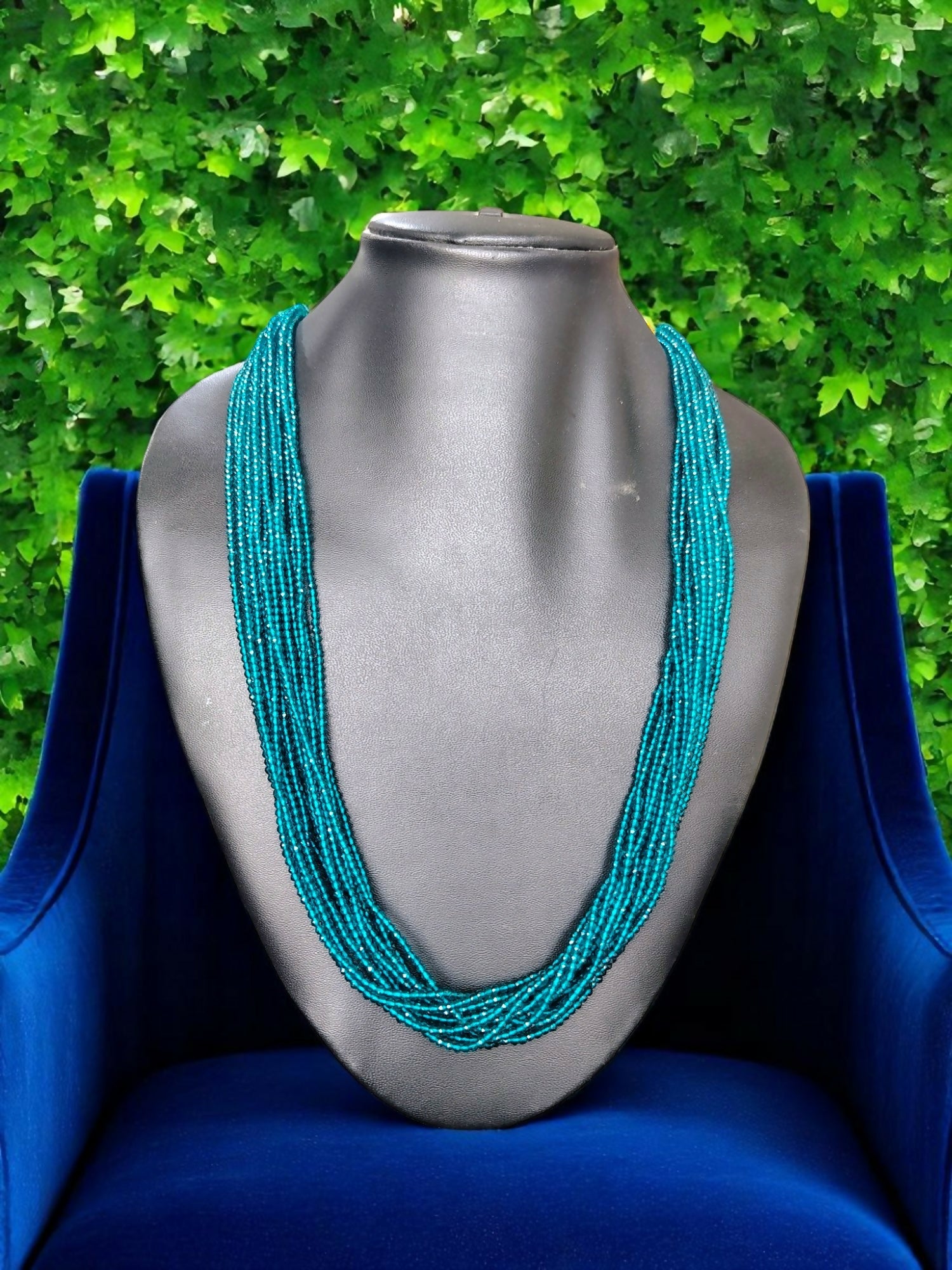 Inhanns Crystal Beads Luxe Edition – Multi-Layered Necklace - Sea Blue | Grocsy