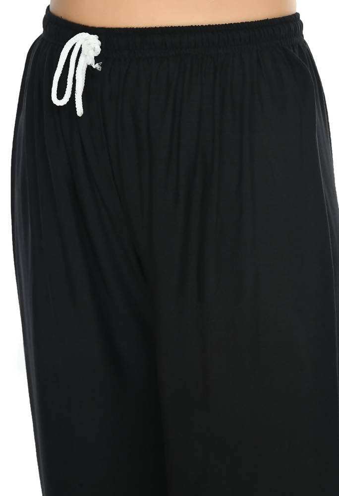 Mominos Fashion Moeza Reyon Cotton Black Cut Work Palazzo | Grocsy
