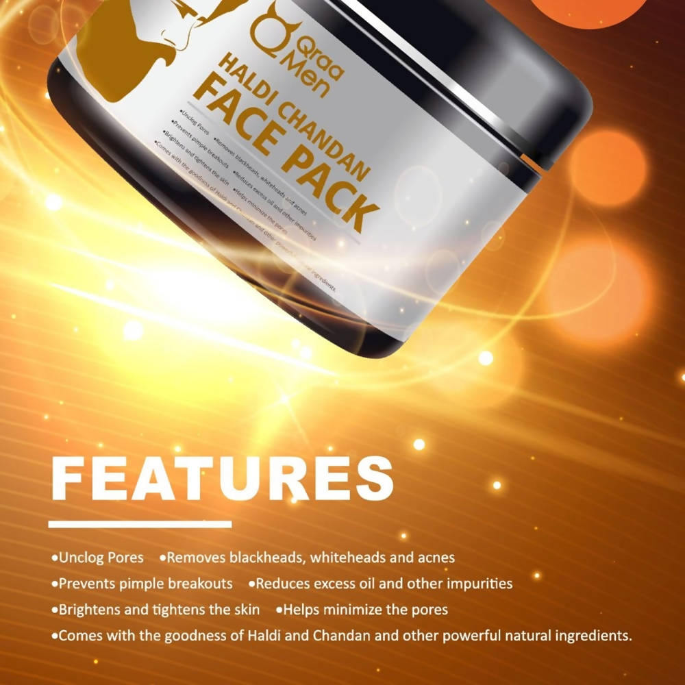 Qraa Men Haldi Chandan Face Pack | Grocsy