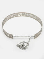 NVR Women Circular Silver Plated Adjustable Broad Belt | Grocsy