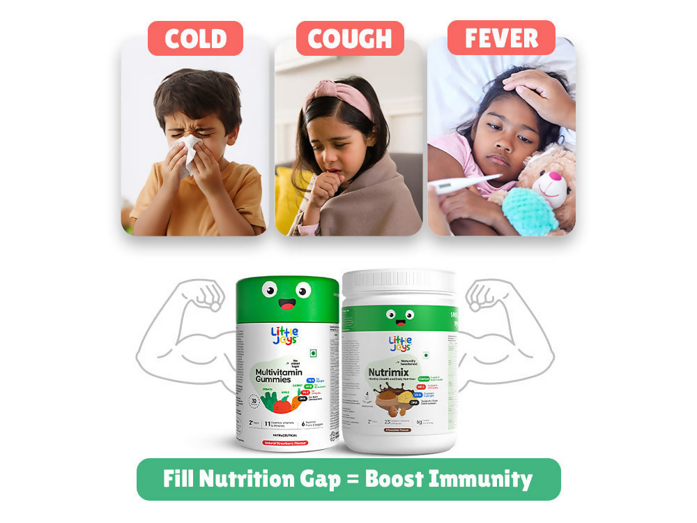 Little Joys Multivitamin Gummies & Nutrimix Immunity Boosting Kit Strawberry 2 Years + | Grocsy