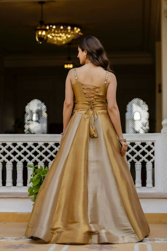 Teeya Creation Multi Color Pure Banarasi Viscose Designer Mirror Work Lehenga Choli | Grocsy