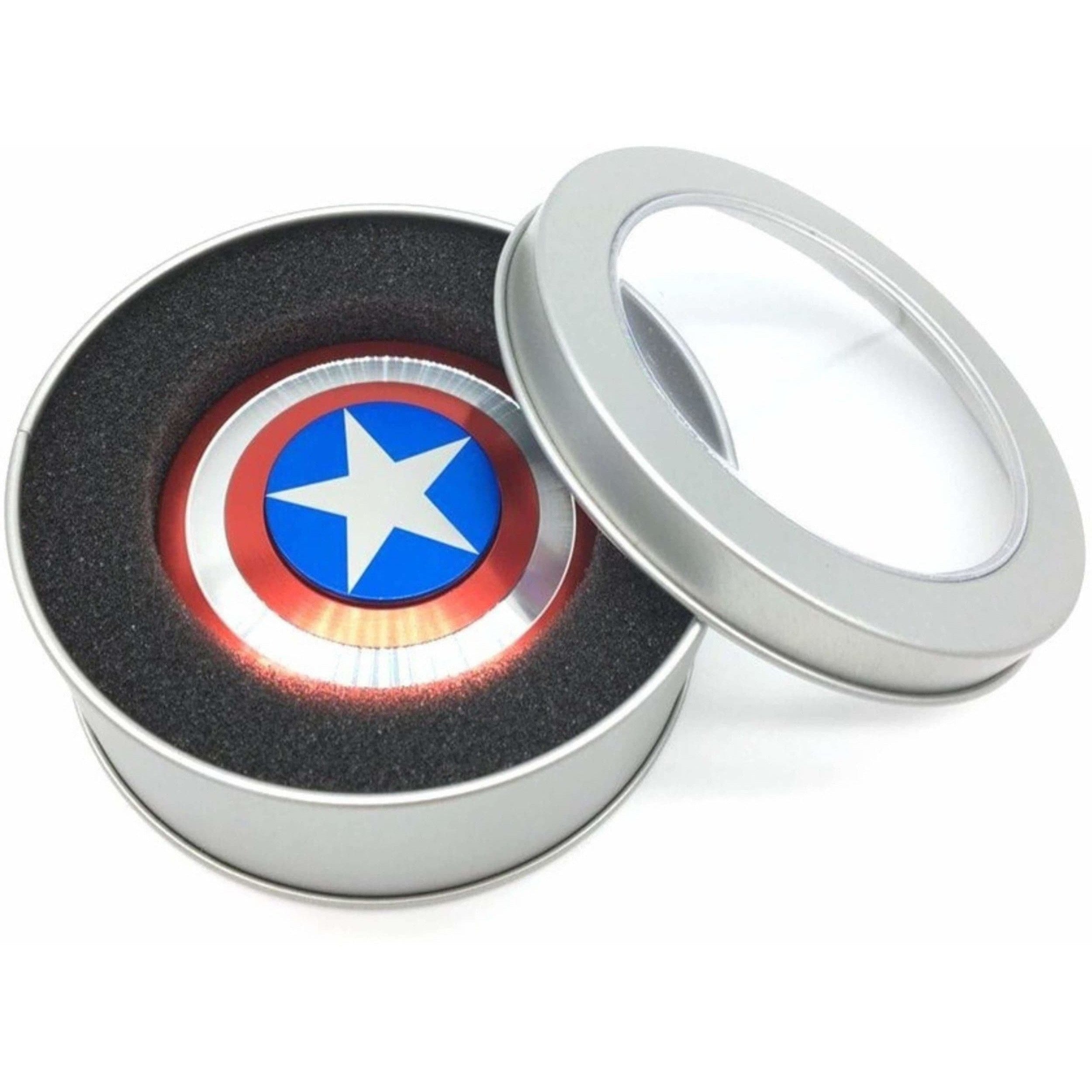 S.Blaze Amazing Metal Rounded Captain America Avenger Shield Fidget Spinner Toy for Kids & Adults (Red) | Grocsy