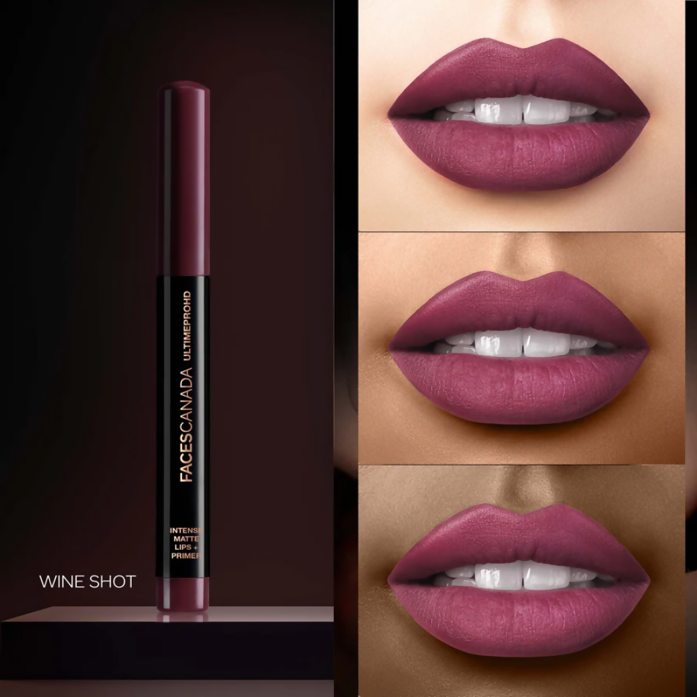 Faces Canada Ultime Pro HD Intense Matte Lips + Primer - Wine Shot 26 | Grocsy