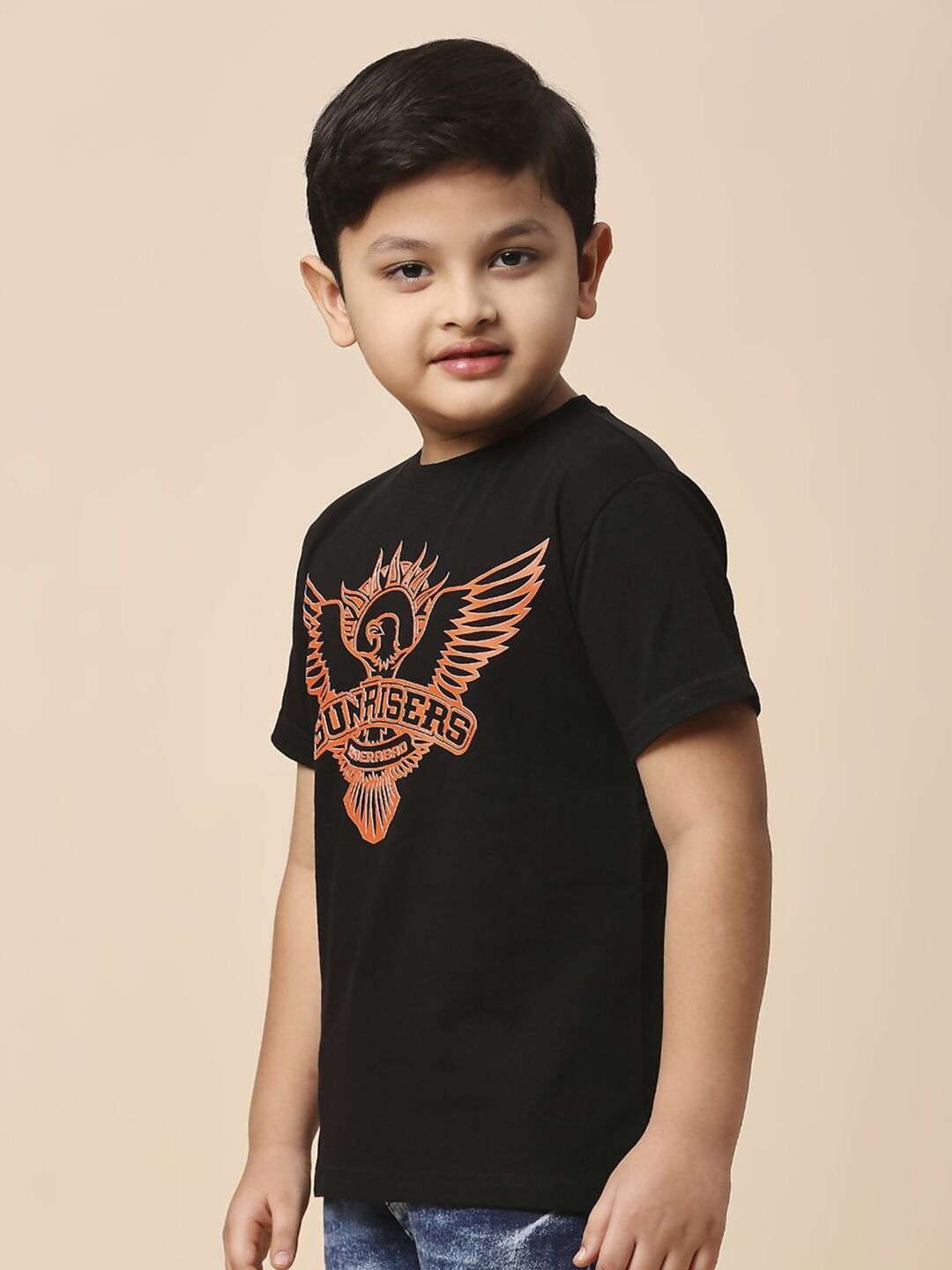 Fancode Kids Typography Printed Round Neck Sunrisers Hyderabad IPL T-Shirt | Grocsy
