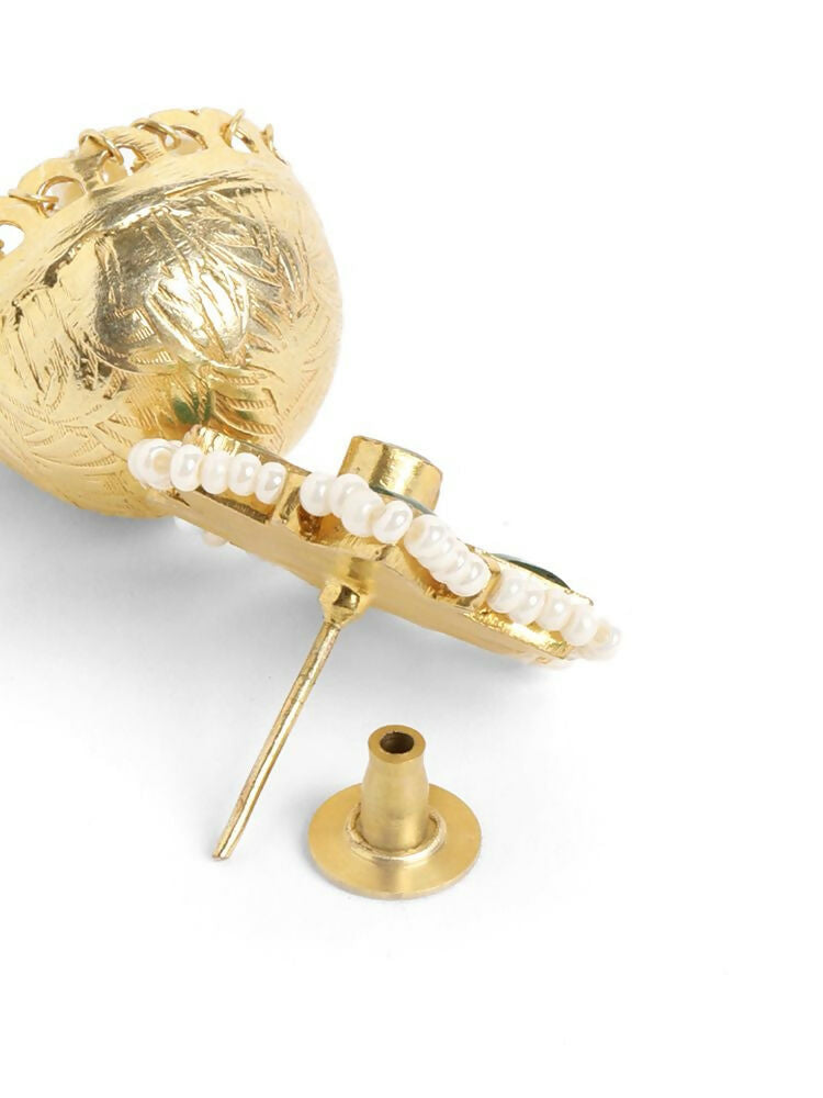 Nuyug 22K Gold Plated Panna Jhumki Earrings | Grocsy